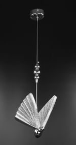 Люстра світлодіодна підвісна LED світильник для квартири на стелю лед 26524 Хром 30-120х22х16 см.