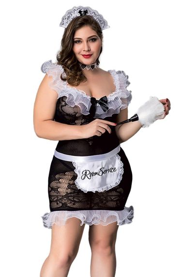 Эротический комплект горничной BLACK SOUBRETTE OUTFIT XL/XXL sexstyle