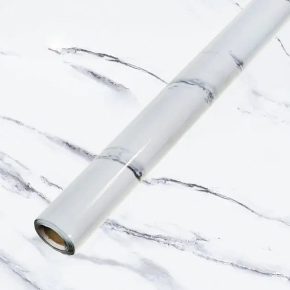 Самоклеящаяся пленка Supretto Мрамор 2Mх0. 60M Белая | Зображення 1