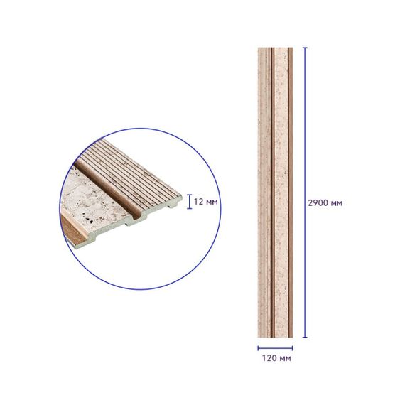 Декоративна PS рейка 2900*120*12мм (D) SW-00001748 | Зображення 1