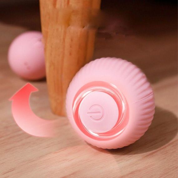 Интерактивный мячик для кота с USB, PetGravity, Розовый / Смарт игрушка с хаотическим движением и подсветкой | Зображення 4