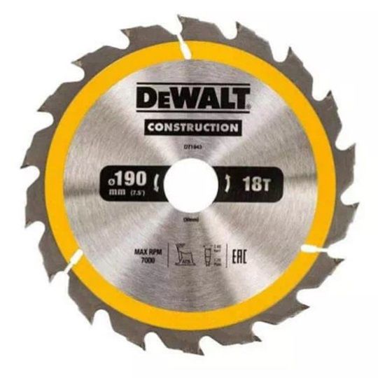 Диск пилковий DeWALT СONSTRUCTION 190 х 30 мм (DT1943)