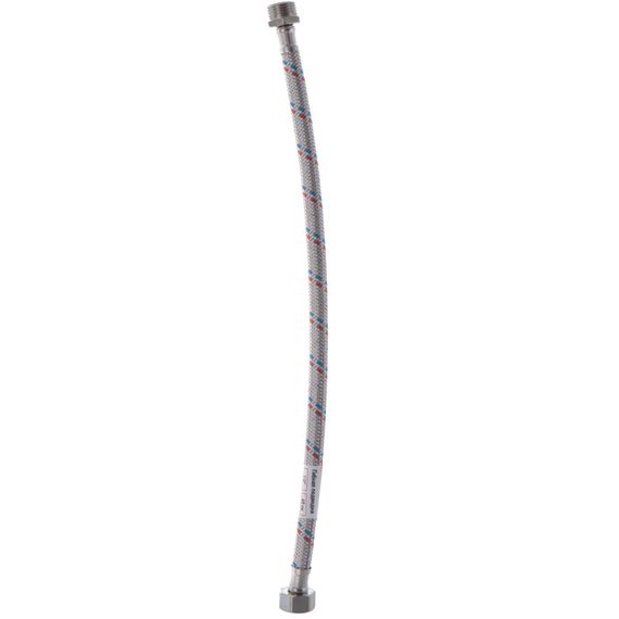 Гнучкий шланг для підключення води гайка 1/2'' - Штуцер 1/2'' (40 см) Zerix (ZX1561) | Зображення 1