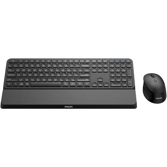Комплект бездротовий Philips 6000 (клавіатура + мишка) Slim UA, 2,4 ГГц/Bluetooth чорний | Зображення 1