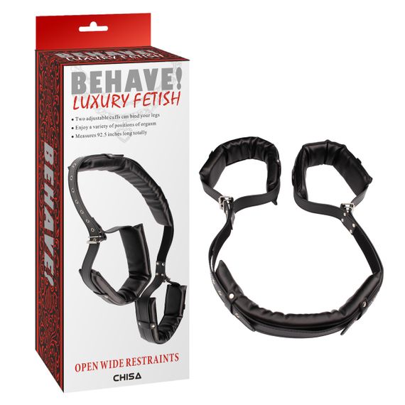 Фіксатори широкі Chisa Behave!Open Wide Restraints, чорні Sex Aura
