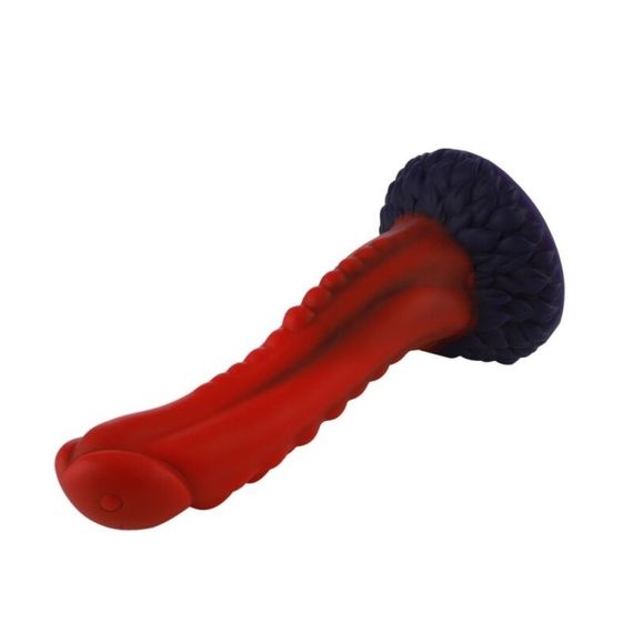 Фалоімітатор для секс-машин Hismith 8.35″ Curved Silicone Dildo Red Monster Series, система KlicLok | Зображення 2