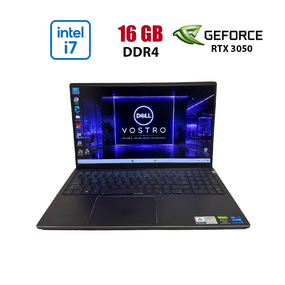 Игровой ноутбук Б-класс Dell Vostro 7510 / 15.6" (1920x1080) IPS / Intel Core i7-11800H (8 (16) ядер по 2.3 - 4.6 GHz) / 16 GB DDR4 / 512 GB SSD / nVidia GeForce RTX 3050 Ti, 4 GB GDDR6, 128-bit / WebCam б/у