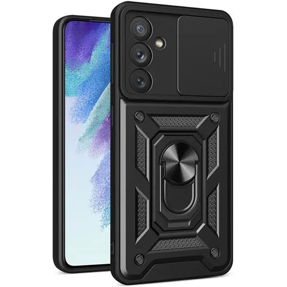 Ударопрочный чехол Camshield Serge Ring для Samsung Galaxy M14 5G TPU+PC, Шторка на камеру, Черный
