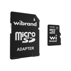 Карта памяти microSDHC (UHS-1) Wibrand 16Gb class 10 (adapter SD)