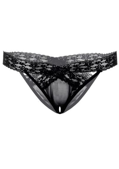 Мереживні трусики з відкритим доступом Daring Intimates Alessandra, чорний, S/M | Зображення 2
