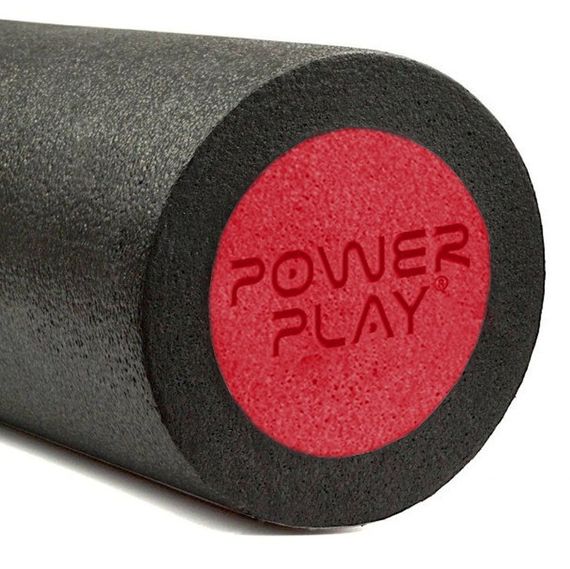 Масажний ролик (роллер) гладкий PowerPlay 4021 Fitness Roller Чорно-червоний (30x15см.) | Зображення 7
