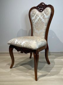 Стілець класичний 8085 у кольорі горіх, оббивка тканина 8085В, фабрика Daming