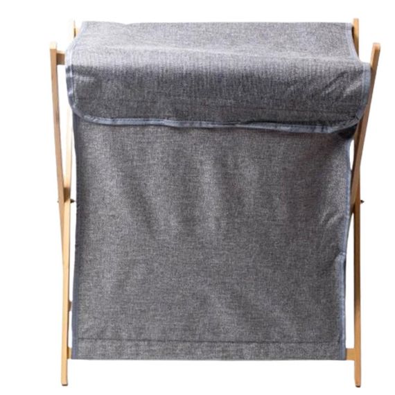 Корзина для белья на подставке 52×30×60 (см) мягкая Серый HP-41-17