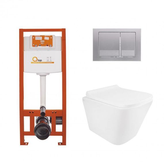 Готове рішення Qtap для ванної кімнати: підвісний унітаз Tern Ultra Quiet 490x365x325 + комплект інсталяції Nest 4 в 1