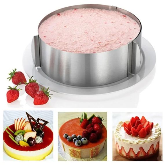 Раздвижное кольцо Cake Ring 16-30 см форма для выпечки | Зображення 1