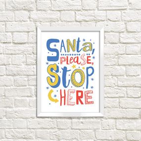 Постер в рамці Santa, please, stop here 30x42 см, A3 (WMT3_21NG005_WH)