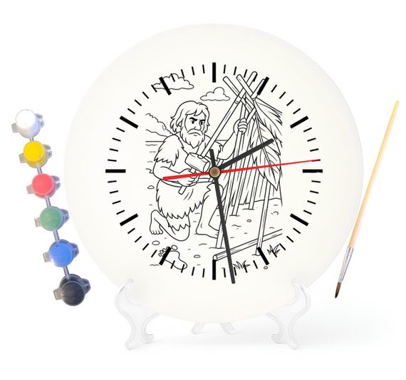 Детский набор для творчества часы-раскраска Робинзон Крузо (по мотивам книги Даниэля Дефо) 30 см (Г0005)