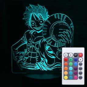Акриловий світильник-нічник з пультом 16 кольорів Манки Д. Луффи (Monkey D. Luffy) tty-n000615