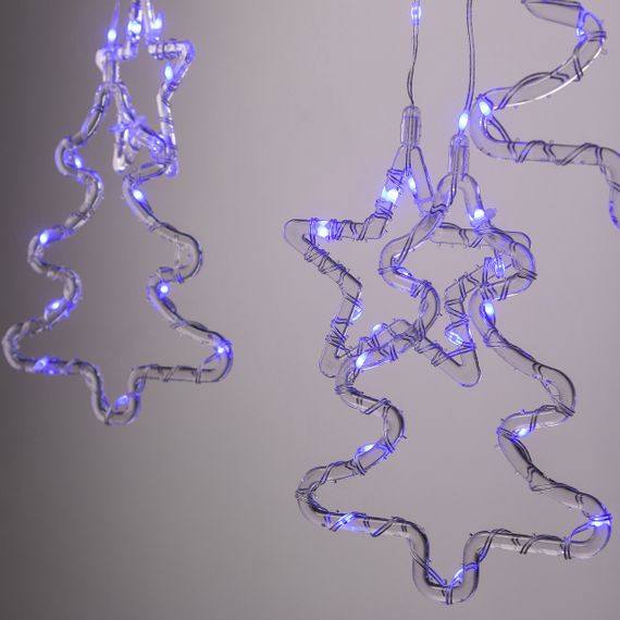Гірлянда штора світлодіодна GarlandoPro зірка та ялинка 120LED 3х0,9 м 8 режимів Синій 1733070BL | Зображення 5