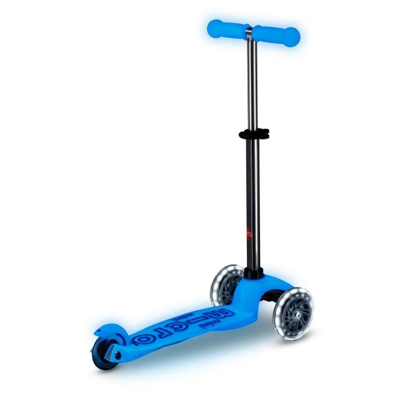 Детский трехколесный самокат Mini Deluxe Glow LED Artic Blue (Арктический синий со светящимися колесами) | Зображення 3