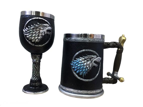 Подарунковий набір Кухоль Бокал 3D Гра Престолів Game Of Thrones Winter is Coming Stark Будинок Старків | Зображення 3