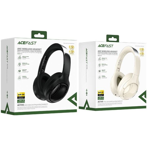 Гарнітура Acefast H5 ANC, Bluetooth, Milky white