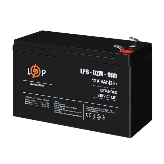 Акумулятор свинцево-кислотний 12V, 9Ah, стабільне енергозабезпечення LP 6-DZM-9 (345604434_1161) | Зображення 4