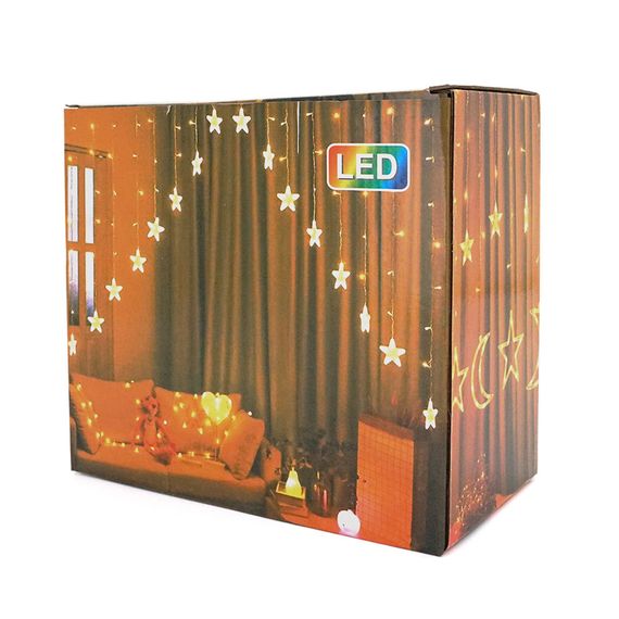 Гірлянди 6 Big Star + 6 Litle Star (White Hot), 3 метри, прозора ізоляція, BOX | Зображення 1
