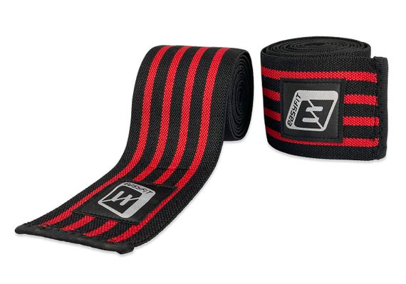 Бинт для присідань EasyFit фіксатор колінного суглоба 200 см 1 шт Чорно-червоний (EF-0065)