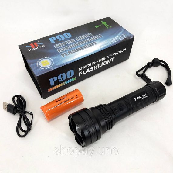 Алюминиевый фонарь 18650 BL-K70-P90, Небольшой ручной фонарь Ручной инспекционный LD-67 | Зображення 2
