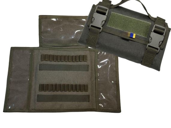 Патронташ для 338 LM, 338 NM, 300 NM, 3006 на 24 патронів з Molle з додатковими кишеннями хакі