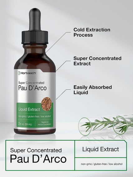 Екстракт По Дарко Horbäach Pau D'Arco Liquid Extract, 2 fl oz (59 mL) Dropper Bottle | Зображення 2