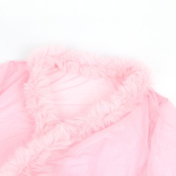 Халатик полупрозрачный Star Night с имитацией меха и поясом, розовый, M-L Sex Aura | Зображення 7
