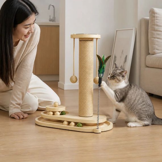Комплекс-кігтеточка для котів KAT-02, 38×19×41,5 см | Зображення 2