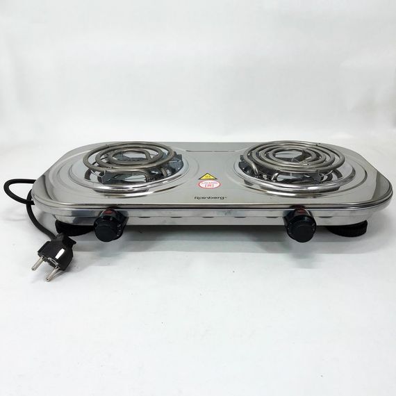 Електрична плита Rainberg RB-008 на 2 поверхні спіральна + 2 регулятори 3500 Вт | Зображення 7