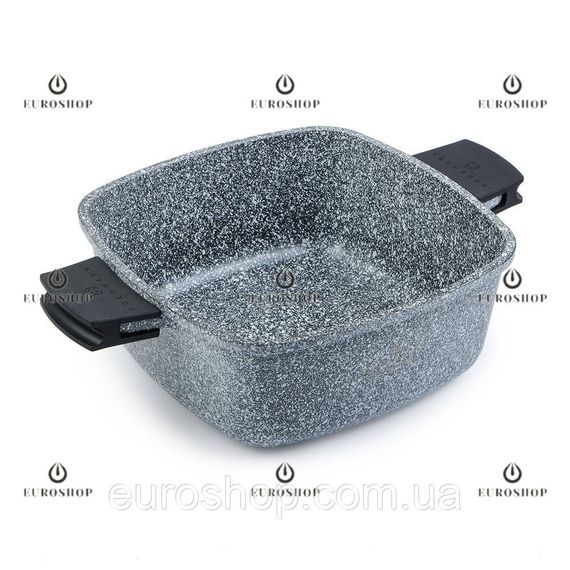 Казан каструля Edenberg EB-3972 3,7 л, 22 см, гранітне покриття, індукційне дно, кришка, казан квадратний | Зображення 2