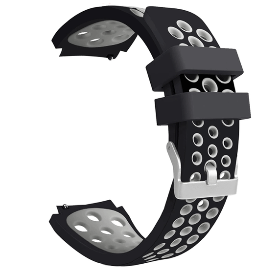 Спортивный ремешок с перфорацией для часов Samsung Galaxy Watch 46 mm SM-R800 - Black&Grey | Зображення 2