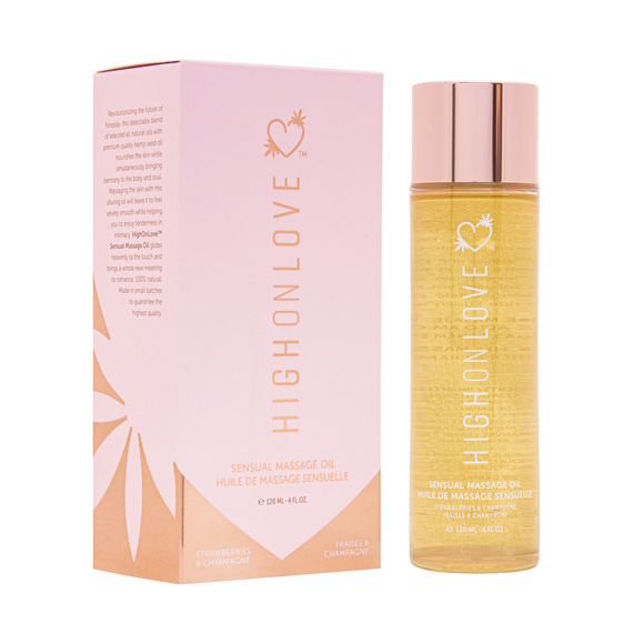 Масажна олія з ароматом полуниці та шампанського Sensual Massage Oil Strawberries&Champagne, 120 мл HighOnLove (Канада) sexstyle