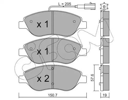 Колодки передні гальмівні Mito/Bravo/Stilo 01-, CIFAM (8225770) | Зображення 7
