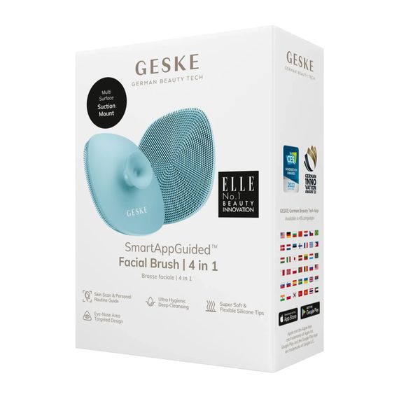 Щітка для обличчя GESKE Facial Brush 4в1 з тримачем white, Бірюзовий | Зображення 7