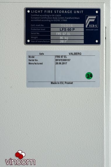 Сейф огнестойкий Valberg FRS-67 EL PS300 | Зображення 2