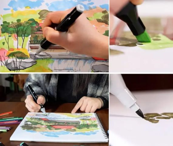 48 шт Набір двосторонніх скетч-маркерів для малюванняTouch на спиртовій основі | Зображення 3