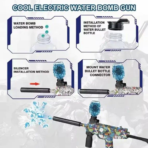 Игрушечные бластеры с шариками 25 м Оружие на гелевых пульках OldBro Пистолет-бластер для детей | Зображення 2