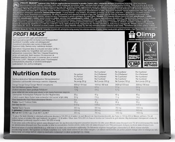 Гейнер Olimp Nutrition Profi Mass 1000 g /20 servings/ Tiramisu | Зображення 1