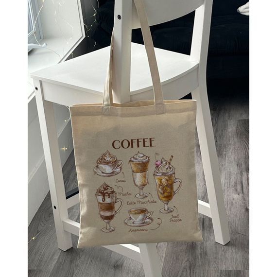 Екошопер Букопт BK4067 "But first Coffee" бежевий | Зображення 7