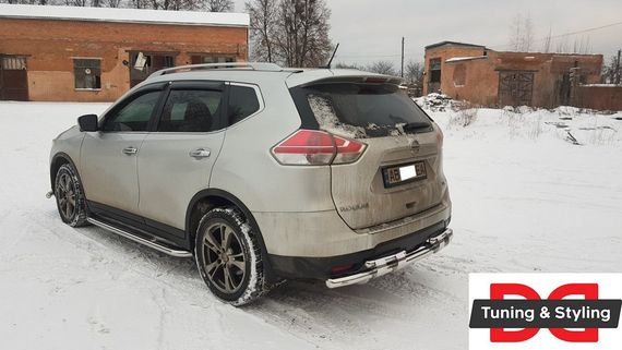 Боковые пороги Premium (2 шт., нерж.) Ø60 для Nissan X-trail T32/Rogue 2014-2021 гг | Зображення 2