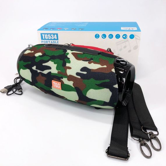 Портативна Bluetooth колонка TG534 SD IPX5 з ремінцем, гучна блютуз колонка. Колір: камуфляж | Зображення 4