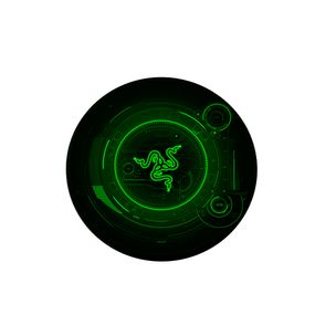 Килимок 220*220 мм тканинний RAZER 14 з боковою прошивкою (круглий), товщина 3 мм, колір Black/Green, Пакет