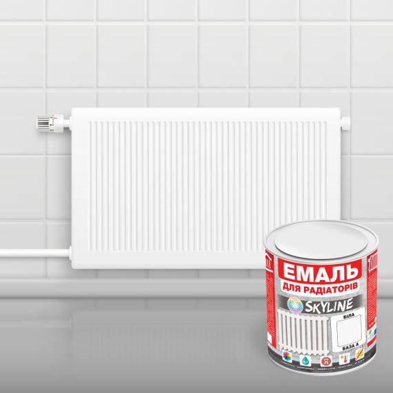 Эмаль Для Радиаторов акриловая термостойкая глянцевая SkyLine 0.75 л Белая | Зображення 1