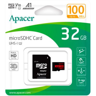 Карта памяти Apacer 32GB microSD class 10 UHS-I V10 A1 (AP32GMCSH10UB-R) | Зображення 1